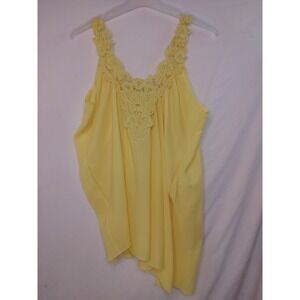 Yellow 🟡 tank Lace Straps Flowy Bright Statement Tank Top Sz‎ M